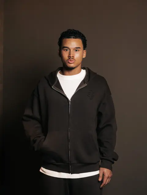 Hoodie zipper Brun Fume