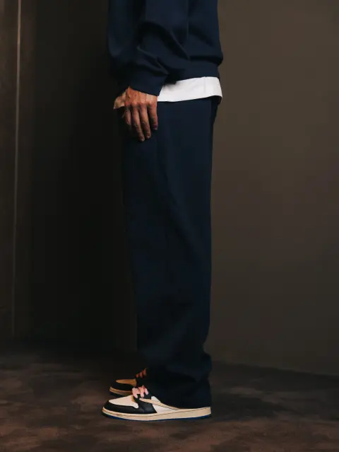 Pants wide Bleu Fonce