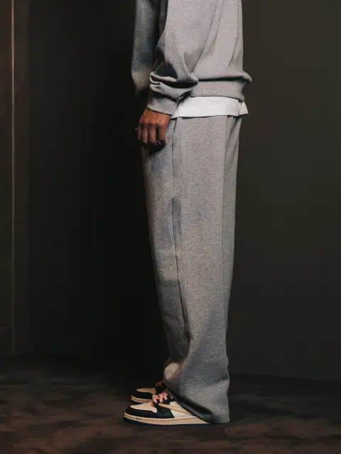 Pants wide Gris Lumiere